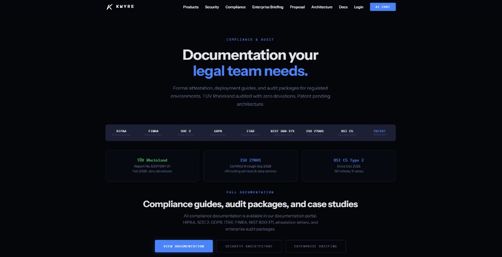 Kwyre Compliance AI screenshot